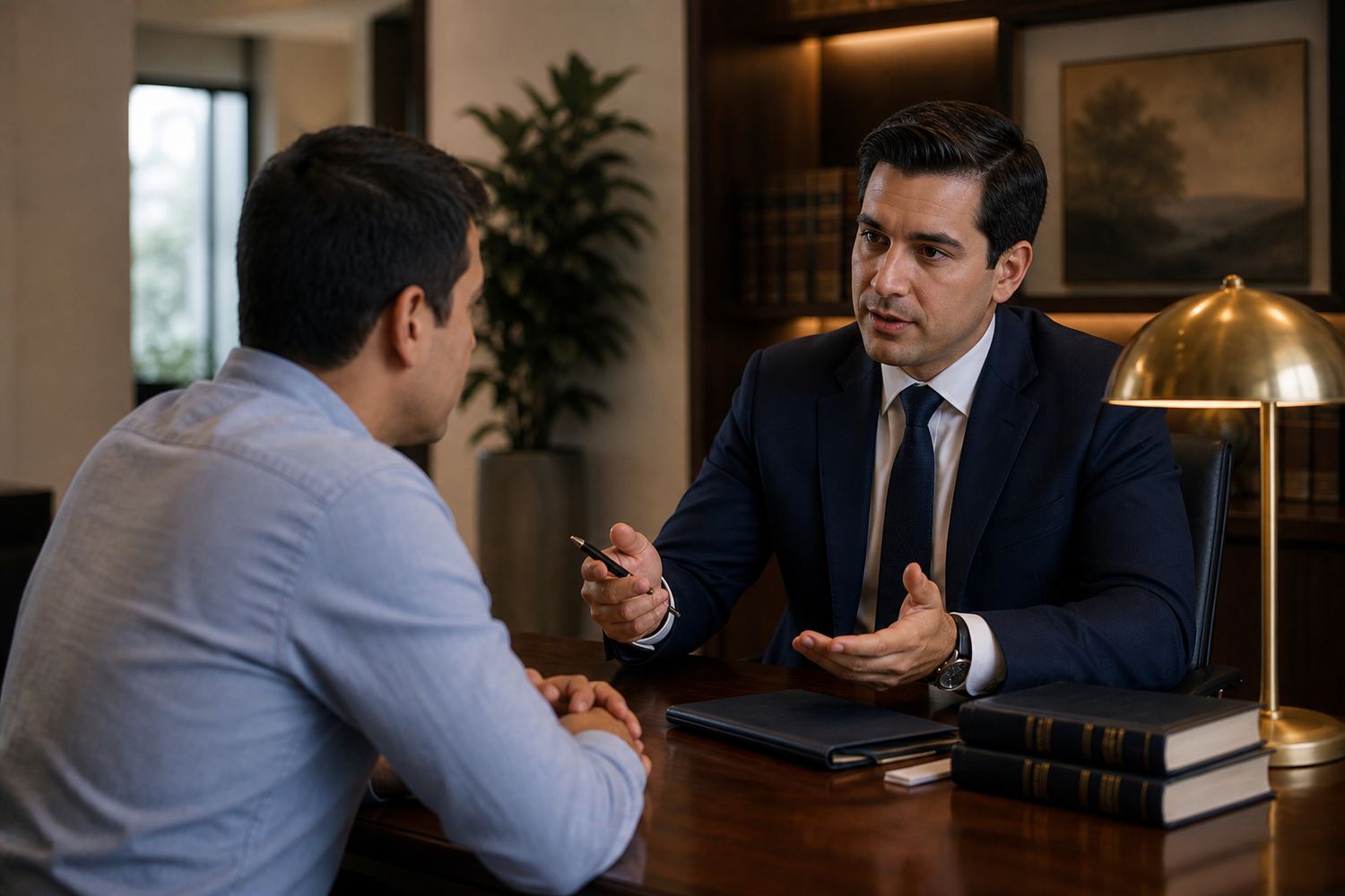 Consulta de asesoría jurídica en un despacho confidencial