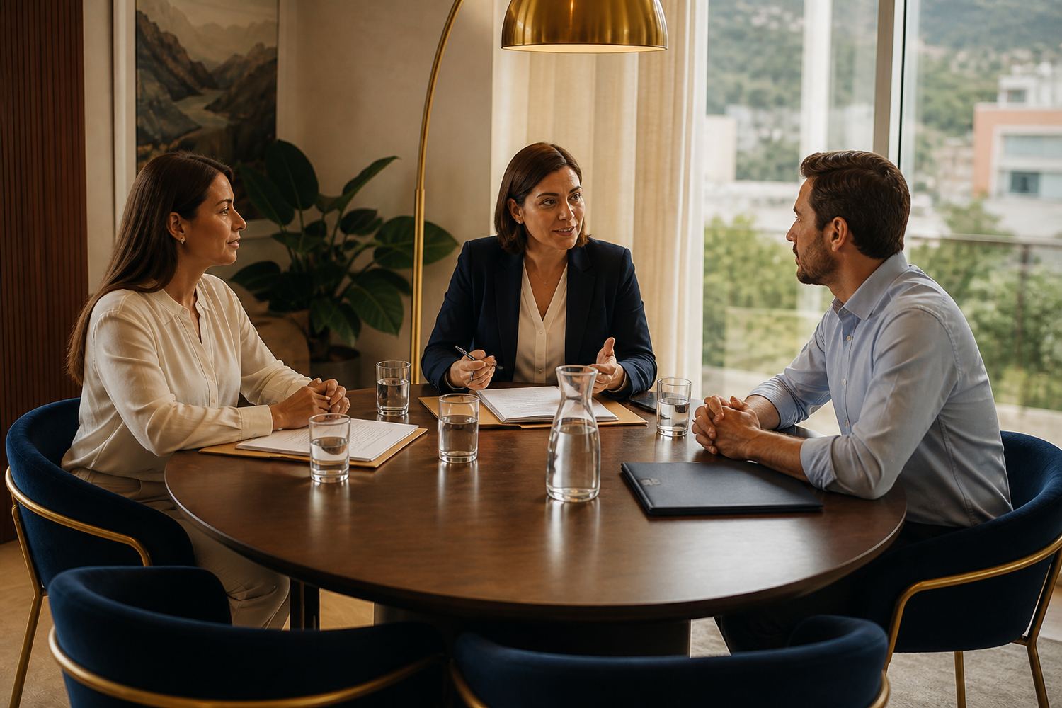Facilitador acompañando una negociación entre dos partes